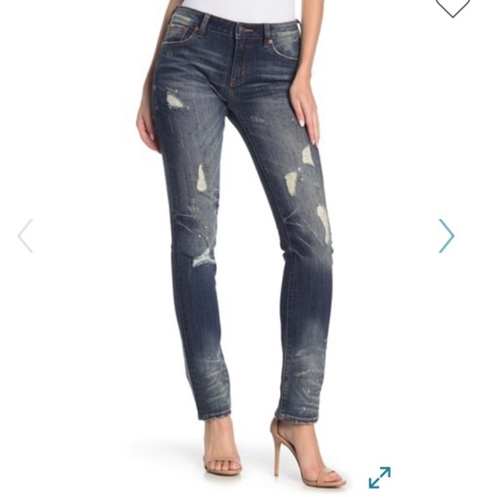Rock Revival NWT Designer Mid Rise Distressed Jean